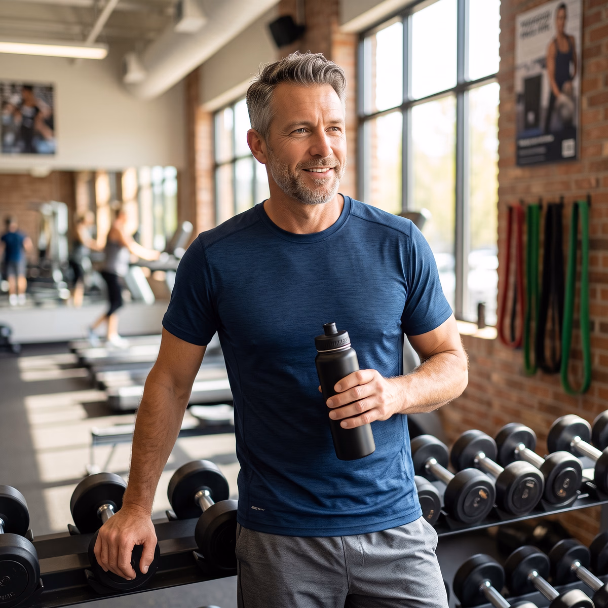 Man training at the gym working through a strength plateau